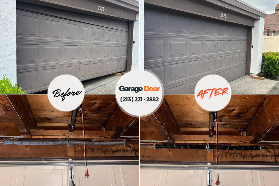Before and after: garage door repair Slippery Rock, PA